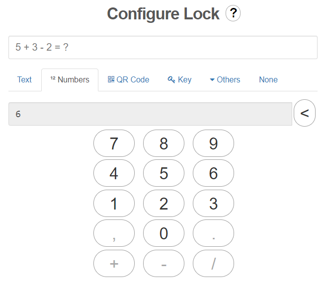 Number Lock configuration with an on-screen keypad.