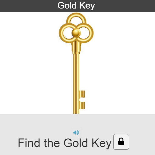 Gold Key reward and Find the Gold Key prompt.