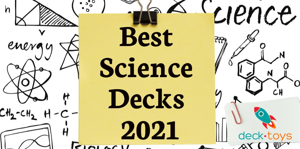 Best Science Decks 2021 graphic with science symbols.