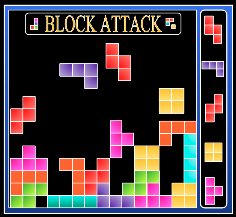 Block Attack lesson background with colourful blocks.