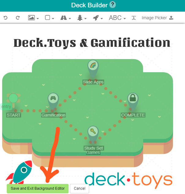 Gamified lesson map on a green illustrated background.