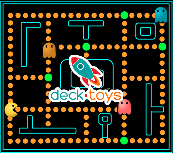 Game-themed lesson graphic with activity markers over a maze.