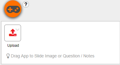 Upload app in a slide with a drag-and-drop image area.