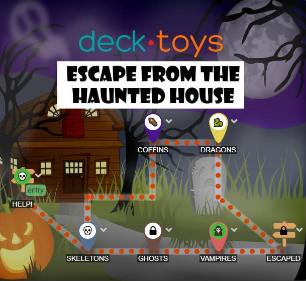 Escape from the Haunted House lesson cover with a spooky building.