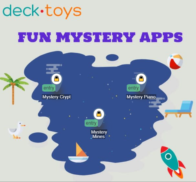 Fun Mystery Apps lesson-map illustration.