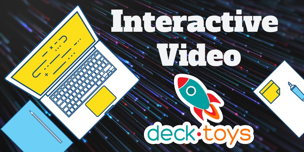 Interactive Video graphic with a laptop keyboard and lightning bolts.