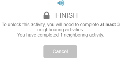 Finish activity requiring completion of at least three neighbouring activities.