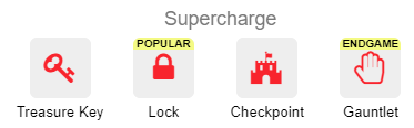 Treasure Key, Lock, Checkpoint and Gauntlet activity options.