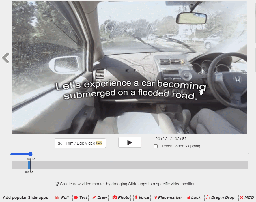 Video Activity displaying a clip and its playback controls.